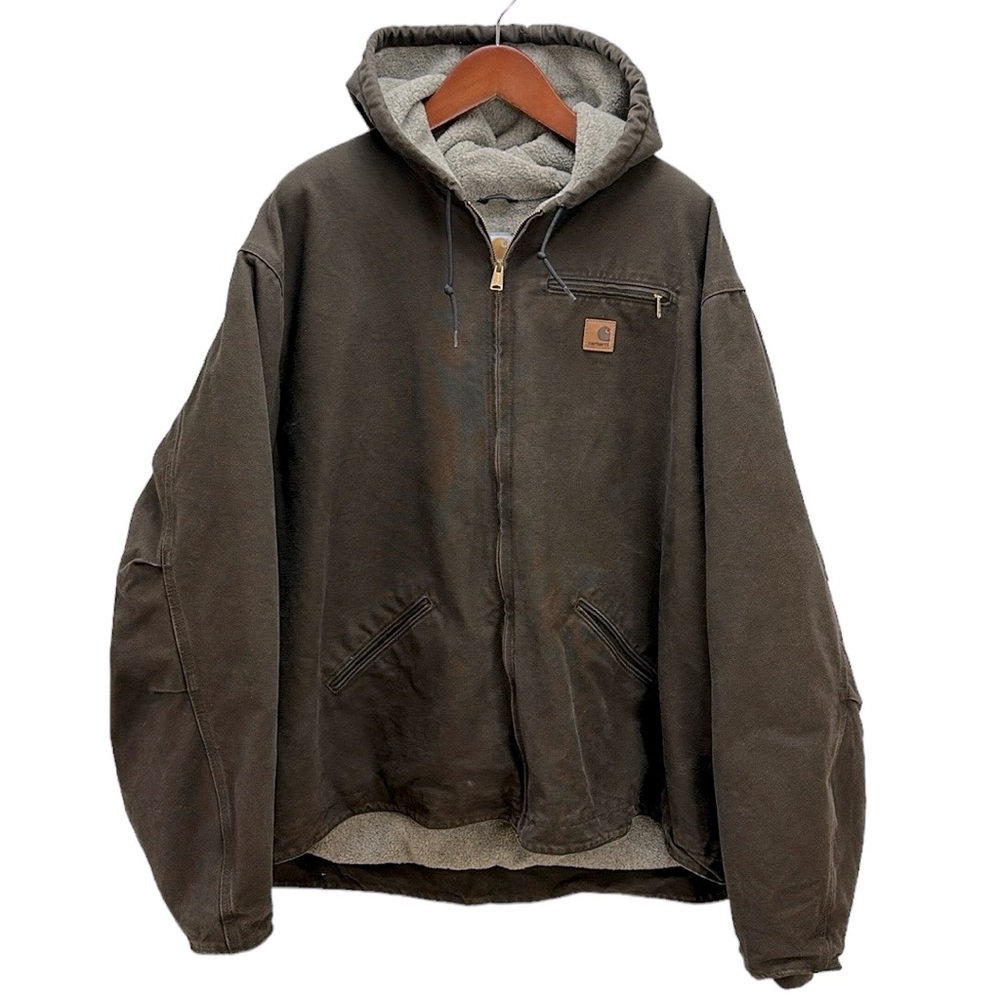 Carhartt Men's Sherpa Lined Sierra Jacket Dark Brown 4XLT Cotton Duck Heavy Duty